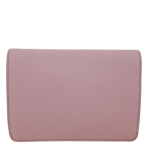 GUCCI Soft Jackie Flap Pebbled Leather Crossbody Bag Pink 364435