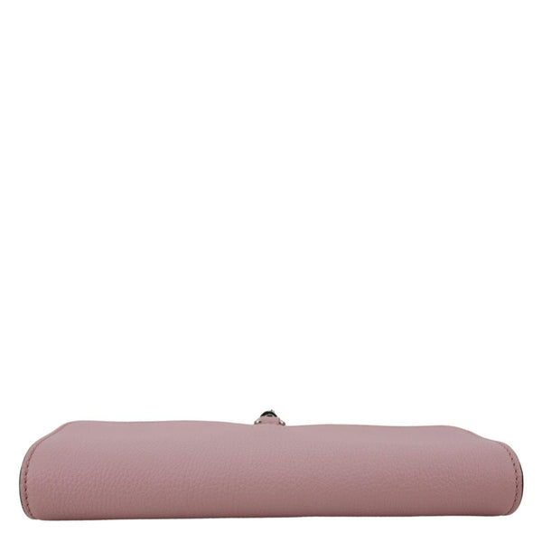 GUCCI Soft Jackie Flap Pebbled Leather Crossbody Bag Pink 364435