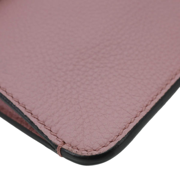 GUCCI Soft Jackie Flap Pebbled Leather Crossbody Bag Pink 364435