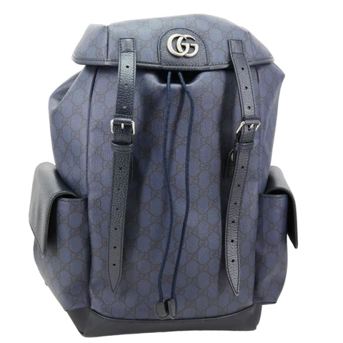 GUCCI Ophidia GG Supreme Canvas Backpack Navy Blue 598140