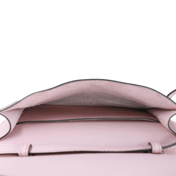 GUCCI Soft Jackie Flap Pebbled Leather Crossbody Bag Pink 364435