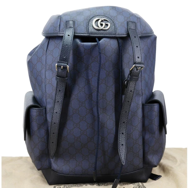 GUCCI Ophidia GG Supreme Canvas Backpack Navy Blue 598140