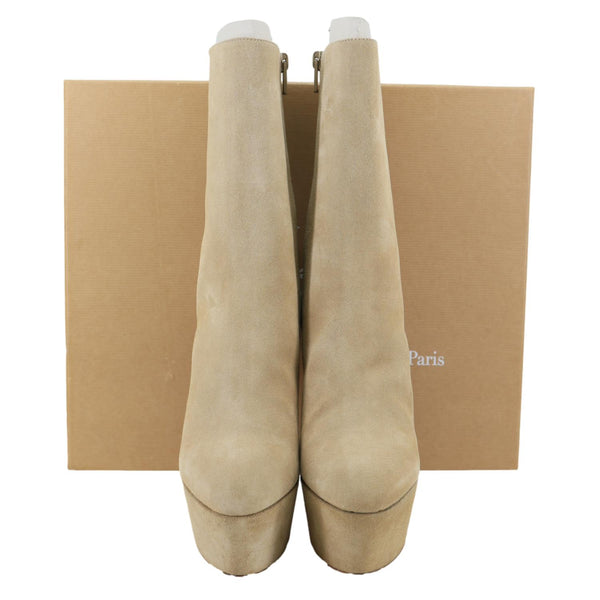 CHRISTIAN LOUBOUTIN Suede Boots Beige Size 39