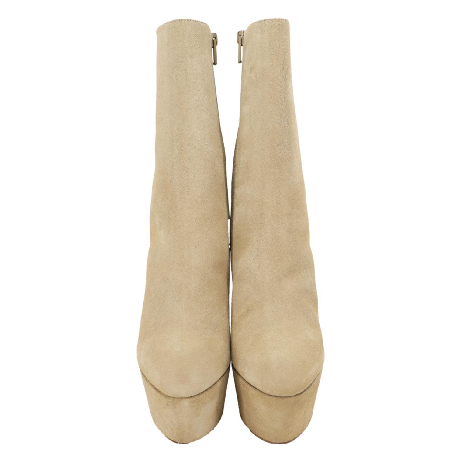 CHRISTIAN LOUBOUTIN Suede Boots Beige Size 39