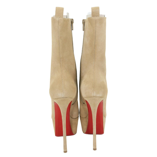 CHRISTIAN LOUBOUTIN Suede Boots Beige Size 39