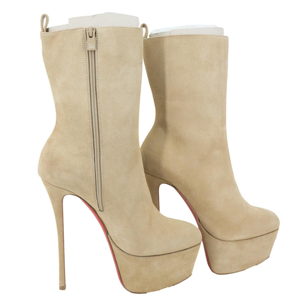 CHRISTIAN LOUBOUTIN Suede Boots Beige Size 39