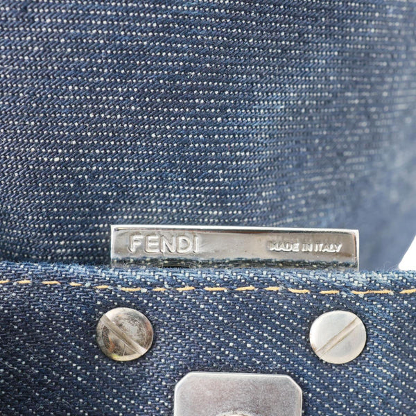 FENDI Denim Baguette Bag Blue