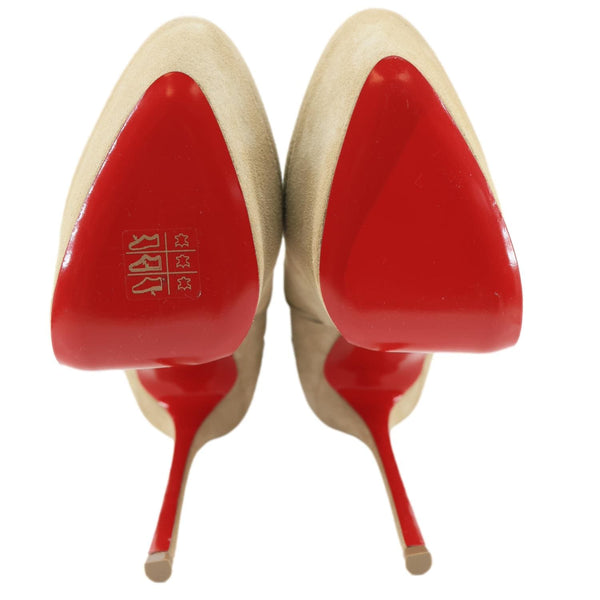 CHRISTIAN LOUBOUTIN Suede Boots Beige Size 39