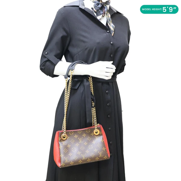 LOUIS VUITTON Surene BB Monogram Canvas Shoulder Bag Red