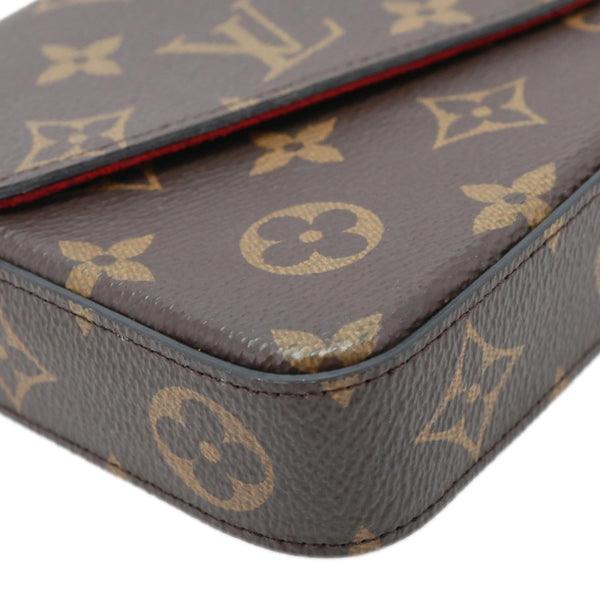 LOUIS VUITTON Felicie Pochette Monogram Canvas Crossbody Bag Brown