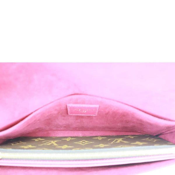 LOUIS VUITTON Felicie Pochette Monogram Canvas Crossbody Bag Brown
