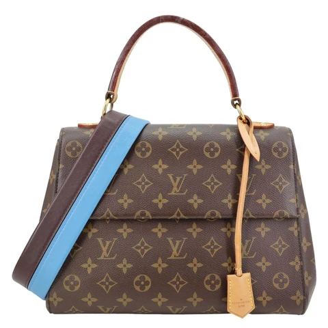 LOUIS VUITTON Cluny MM Monogram Canvas Crossbody Bag Brown