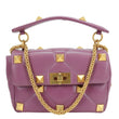 VALENTINO Garavani Roman Stud Quilted Leather Crossbody Bag Purple