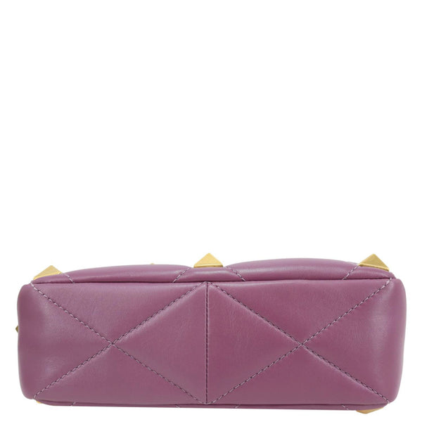 VALENTINO Garavani Roman Stud Quilted Leather Crossbody Bag Purple