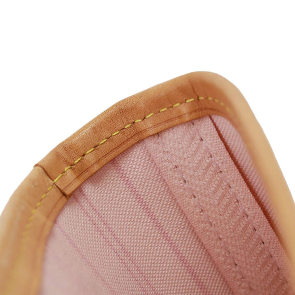 LOUIS VUITTON Neverfull MM Damier Azur Shoulder Bag Rose Ballerine