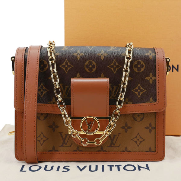 LOUIS VUITTON Dauphine MM Monogram Reverse Canvas Shoulder Bag Brown
