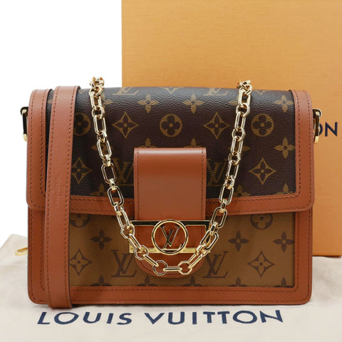 LOUIS VUITTON Dauphine MM Monogram Reverse Canvas Shoulder Bag Brown