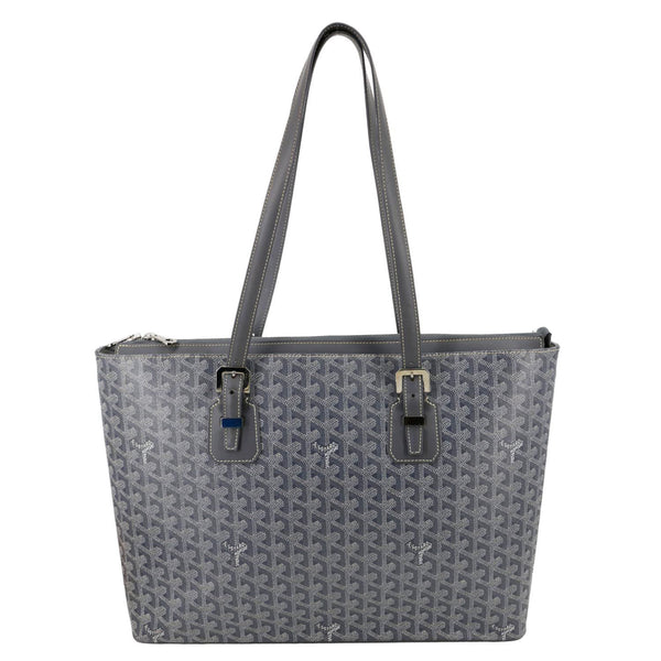 GOYARD Okinawa PM Chevron Print Canvas Tote Bag Grey