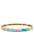 HERMES Enamel Printed Narrow Bangle Bracelet Gold