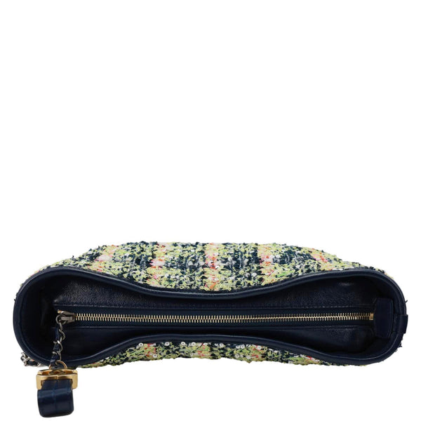 CHANEL Gabrielle Tweed Crossbody Bag Navy Blue