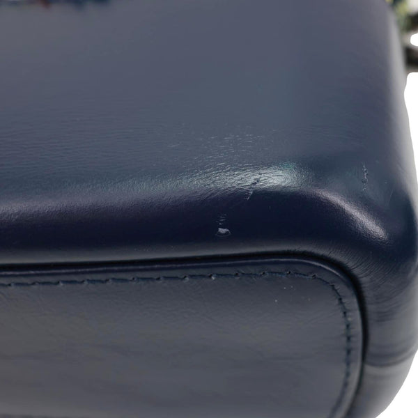 CHANEL Gabrielle Tweed Crossbody Bag Navy Blue