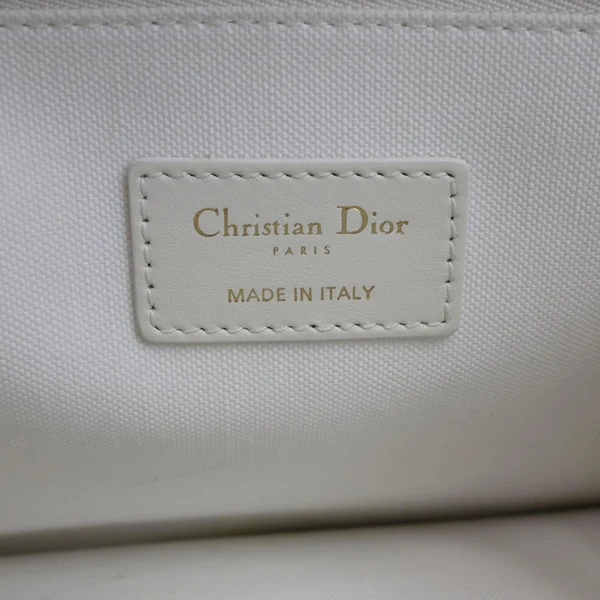 CHRISTIAN DIOR Book Small Dioramour Je Vous Adore Embroidered Canvas Tote Bag White