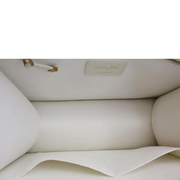 CHRISTIAN DIOR Book Small Dioramour Je Vous Adore Embroidered Canvas Tote Bag White