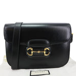 GUCCI Horsebit 1955 Mini Calfskin Leather Shoulder Bag Black 602204