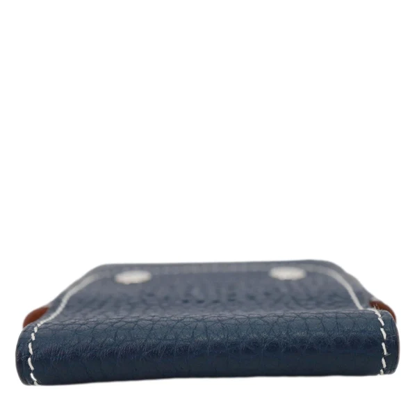 HERMES Leather Deck Of Cards & Case Navy Blue