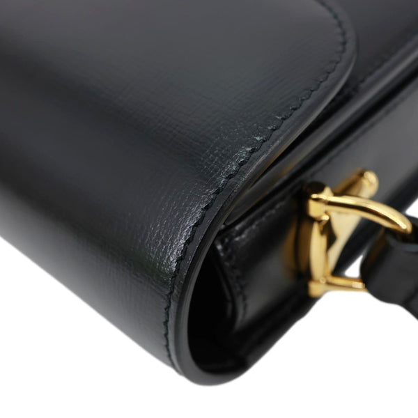 GUCCI Horsebit 1955 Mini Calfskin Leather Shoulder Bag Black 602204