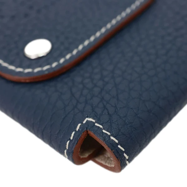 HERMES Leather Deck Of Cards & Case Navy Blue