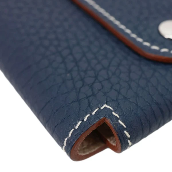 HERMES Leather Deck Of Cards & Case Navy Blue