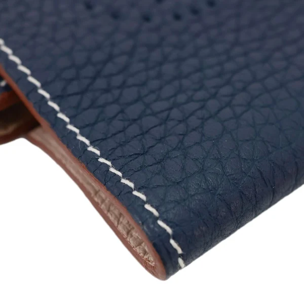 HERMES Leather Deck Of Cards & Case Navy Blue