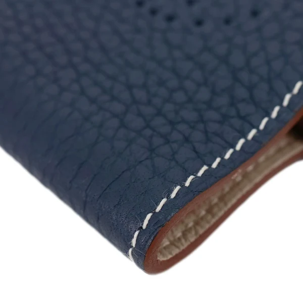 HERMES Leather Deck Of Cards & Case Navy Blue
