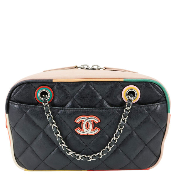 CHANEL Cuba Quilted Leather Camera Crossbody Bag Multicolor