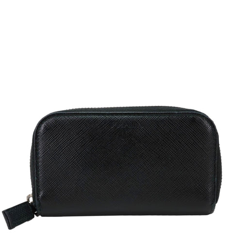 PRADA Saffiano Leather Key Holder Black