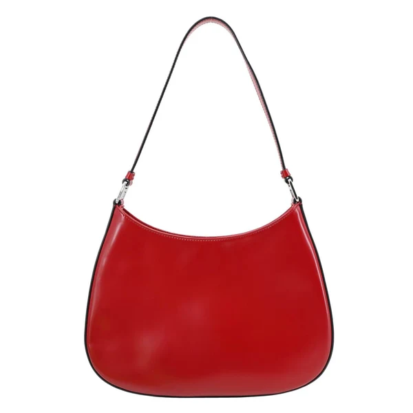 PRADA Cleo Brushed Leather Shoulder Bag Red
