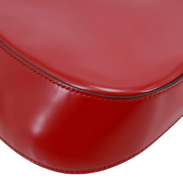 PRADA Cleo Brushed Leather Shoulder Bag Red