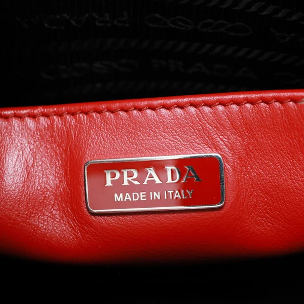 PRADA Cleo Brushed Leather Shoulder Bag Red