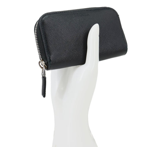 PRADA Saffiano Leather Key Holder Black