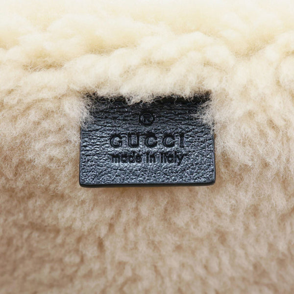 GUCCI GG Marmont Small Diagonal Wool Matelasse Calfskin Leather Shoulder Bag Black 443497