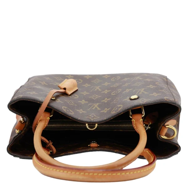 LOUIS VUITTON Montaigne MM Monogram Canvas Shoulder Bag Brown