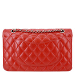 CHANEL Classic Double Flap Medium Quilted Lambskin Leather Shoulder Bag Red