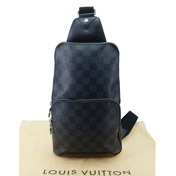 LOUIS VUITTON Avenue Sling Damier Graphite Backpack Bag Black