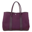 HERMES Garden Party 36 Canvas Negonda Leather Tote Bag Purple
