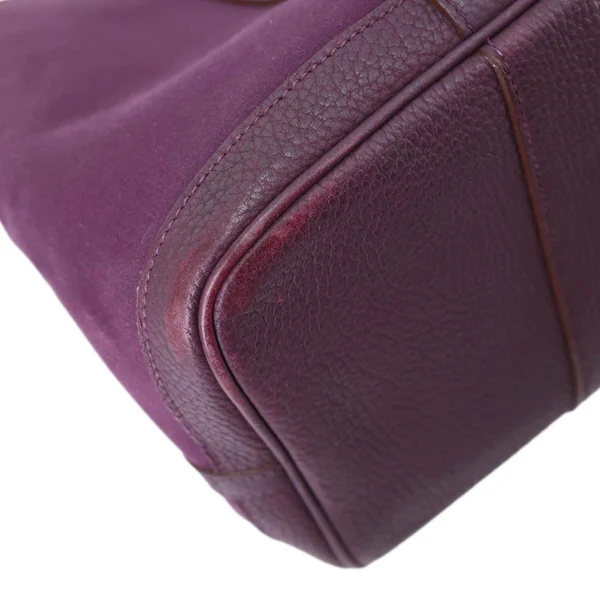 HERMES Garden Party 36 Canvas Negonda Leather Tote Bag Purple