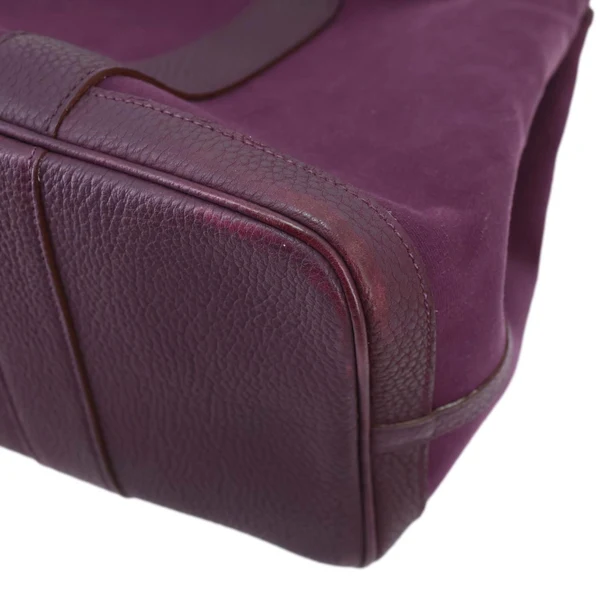 HERMES Garden Party 36 Canvas Negonda Leather Tote Bag Purple