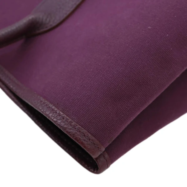 HERMES Garden Party 36 Canvas Negonda Leather Tote Bag Purple