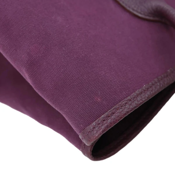 HERMES Garden Party 36 Canvas Negonda Leather Tote Bag Purple