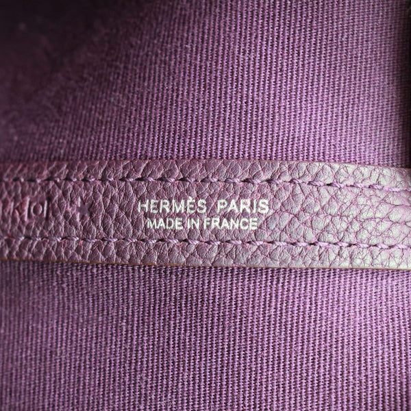 HERMES Garden Party 36 Canvas Negonda Leather Tote Bag Purple